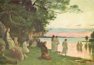 Gustaf Cederströms målning Baptisterna från 1886